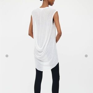 Helmut Lang white sheer draped top size large